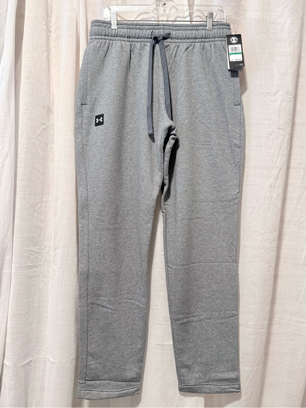 Under Armour Men’s Athletic Jogger Sweat Pants Gray Size Large 3 Pocket Pant NWT